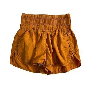 Free People Movement The Way Home Running Shorts Women L Rust Orange Gym Lounge